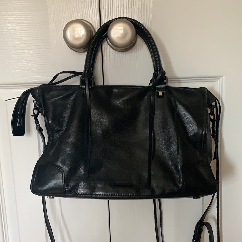 Cute black Rebecca Minkoff Regan Satchel leather bag
